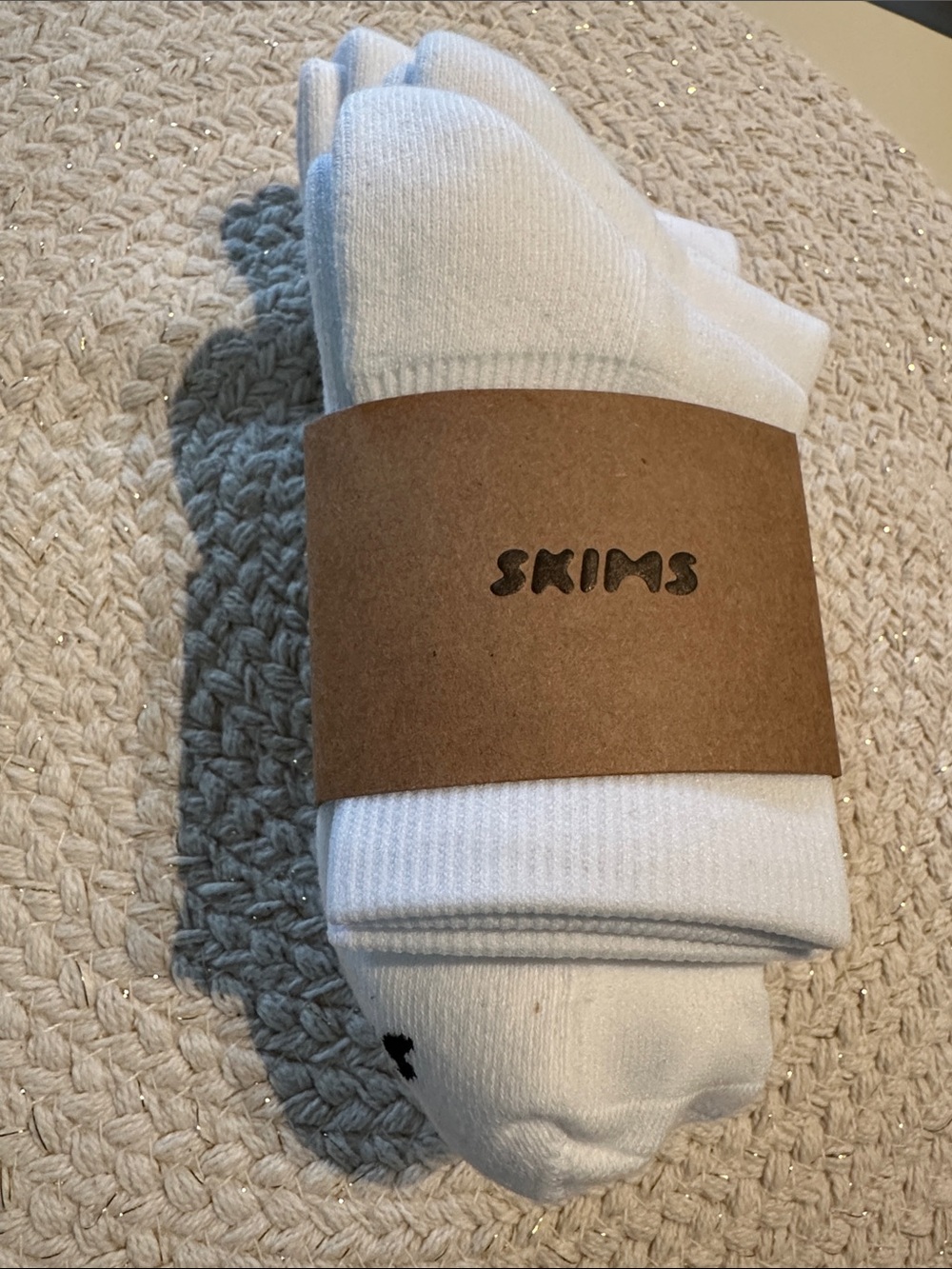 SKIMS White Crew Socks - Pack of 3 NEW